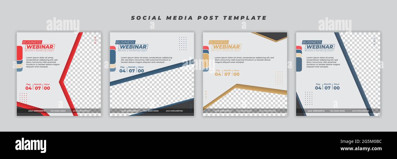 Modèle de publication de médias sociaux avec conception géométrique. Bon modèle pour la conception de publicité en ligne. Illustration de Vecteur