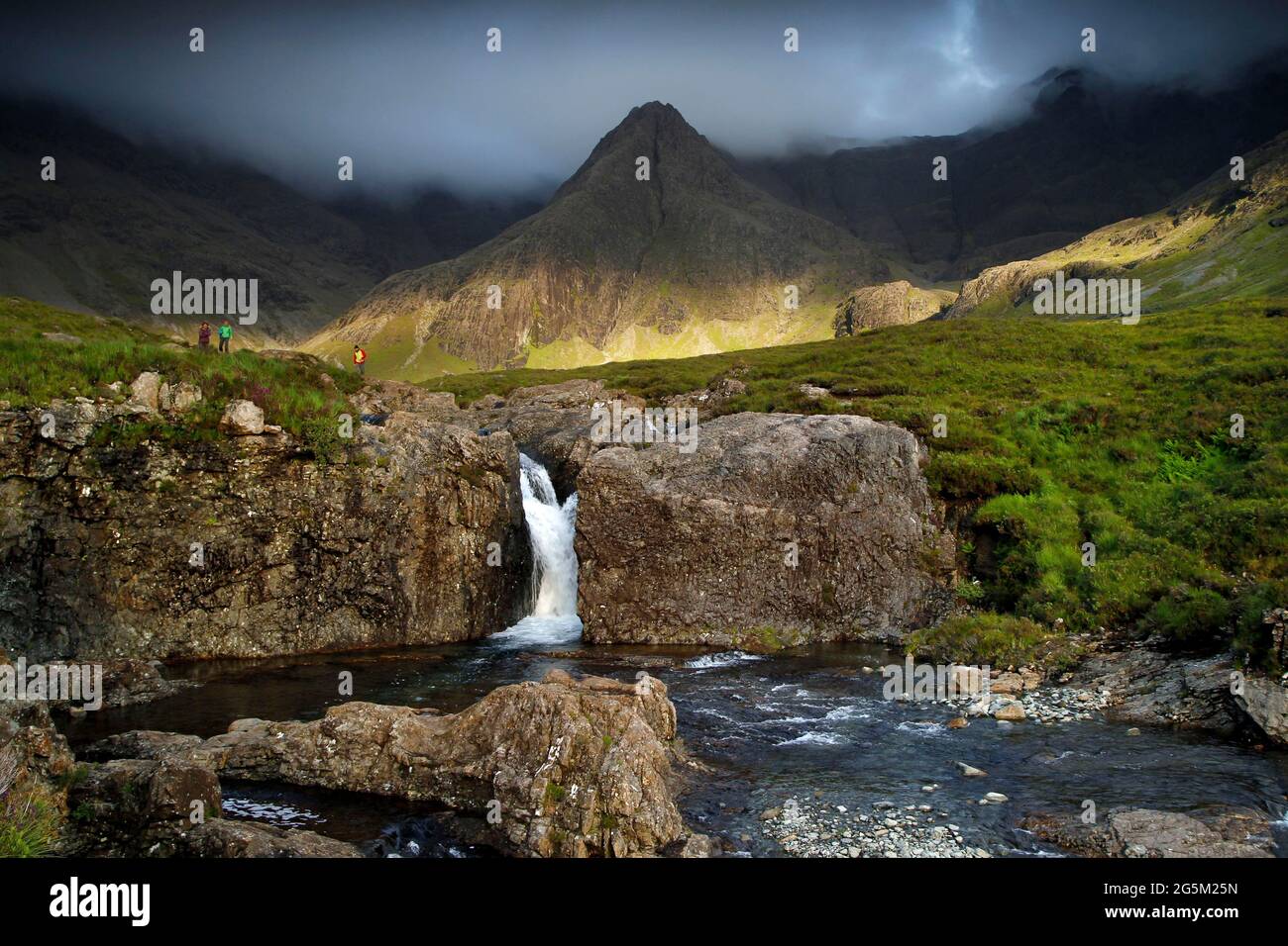 Piscines de fées, piscines de fées, chute d'eau, piscine de bain Crystal Clear, Cullin Hills, Peak Fheadain, Sgurr an Fheadin, Glen fragile, Île de Skye, Skye, Inne Banque D'Images