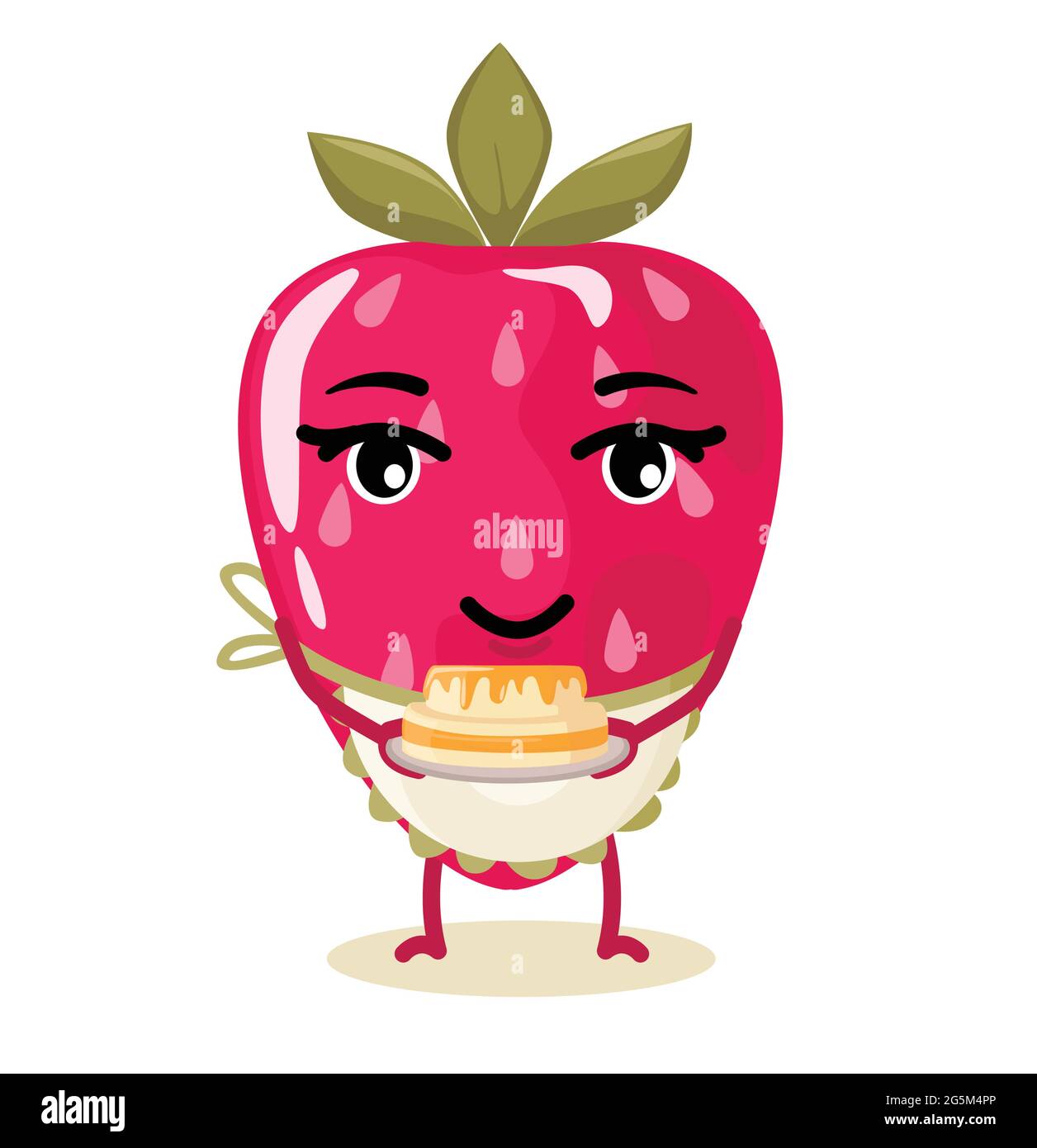 Personnage de fraise, chef stylisé. Personnage de dessin animé. Illustration de Vecteur