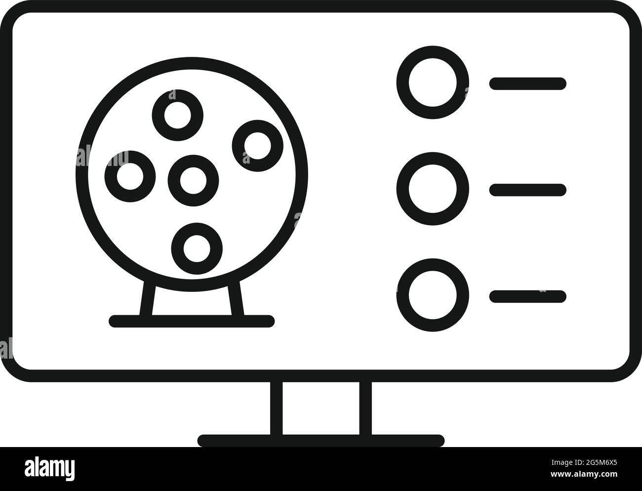 Vecteur de contour d'icône de loterie en direct. Lotto de bingo Illustration de Vecteur