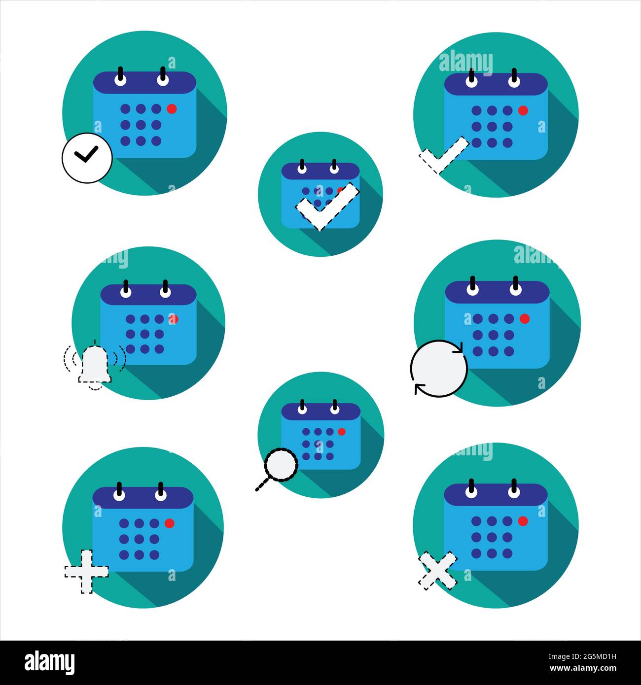 Définissez l'illustration du calendrier comme rappel d'activités ou de rendez-vous Illustration de Vecteur