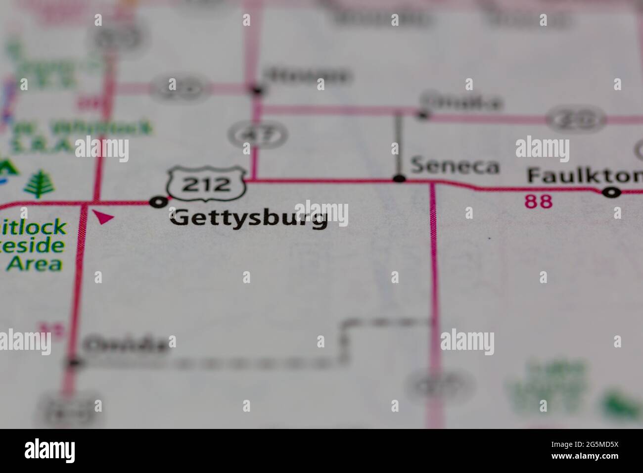 Carte du dakota du sud de gettysbourg Banque de photographies et d