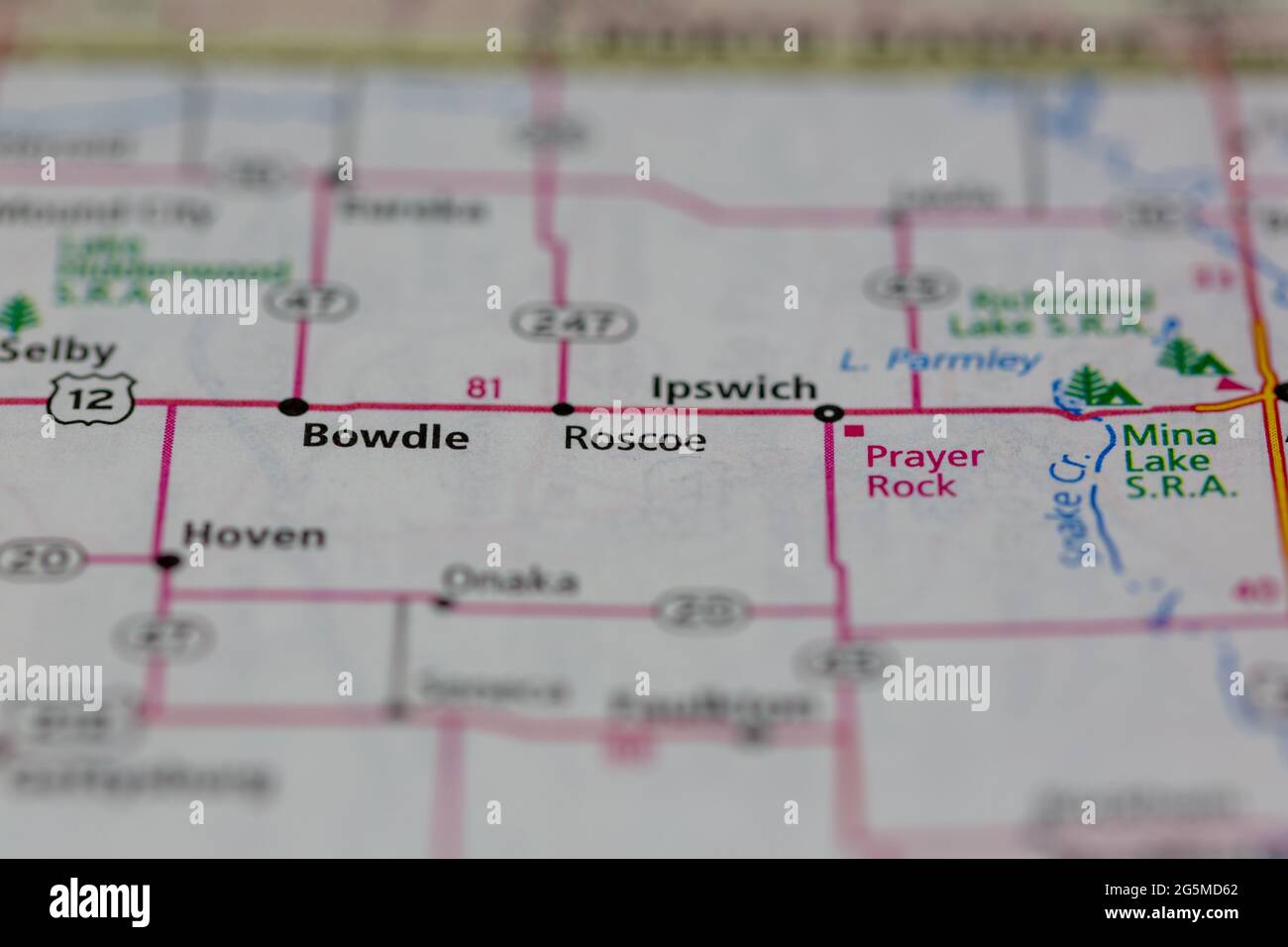 Carte de roscoe dakota du sud Banque de photographies et d’images à