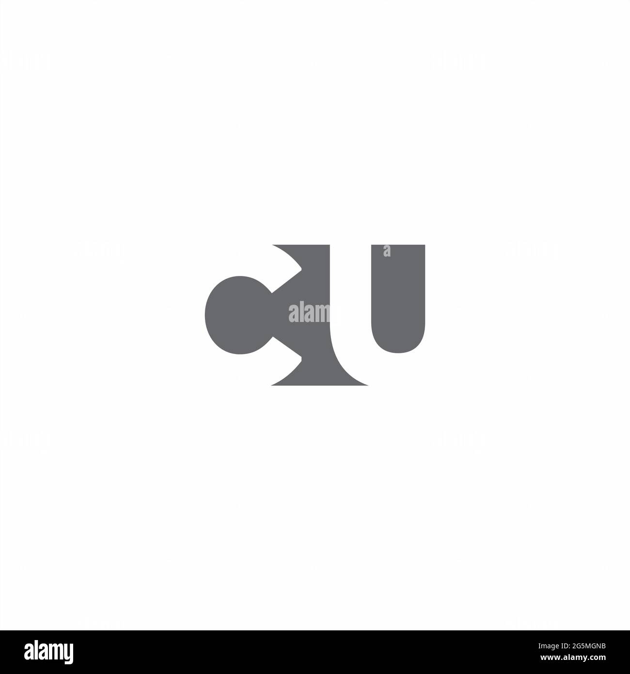 MONOGRAMME CU avec modèle de conception de style espace négatif isolé sur fond blanc Illustration de Vecteur