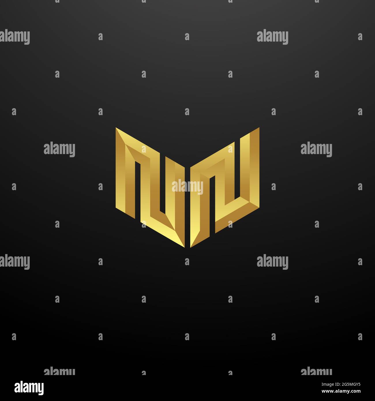 LOGO NN Monogramme lettre initiales modèle de conception avec fond doré et noir Vector icône moderne Illustration de Vecteur