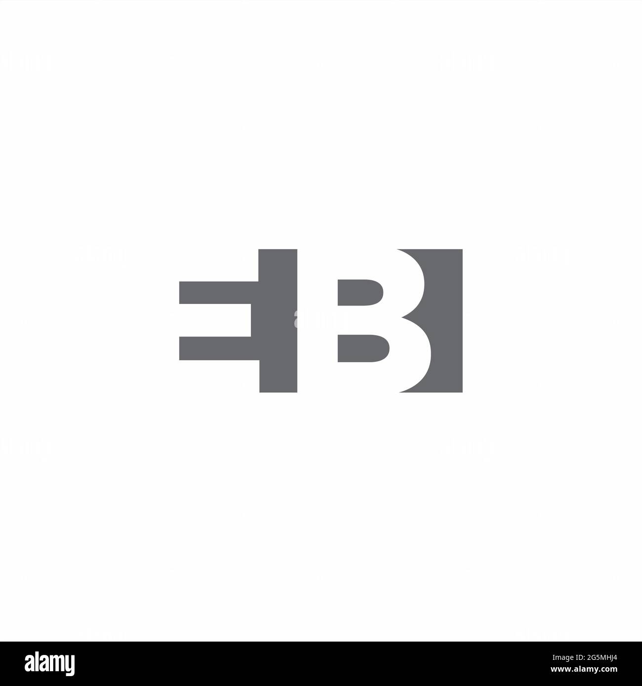 Logo EB monogramme avec modèle de style espace négatif isolé sur fond blanc Illustration de Vecteur