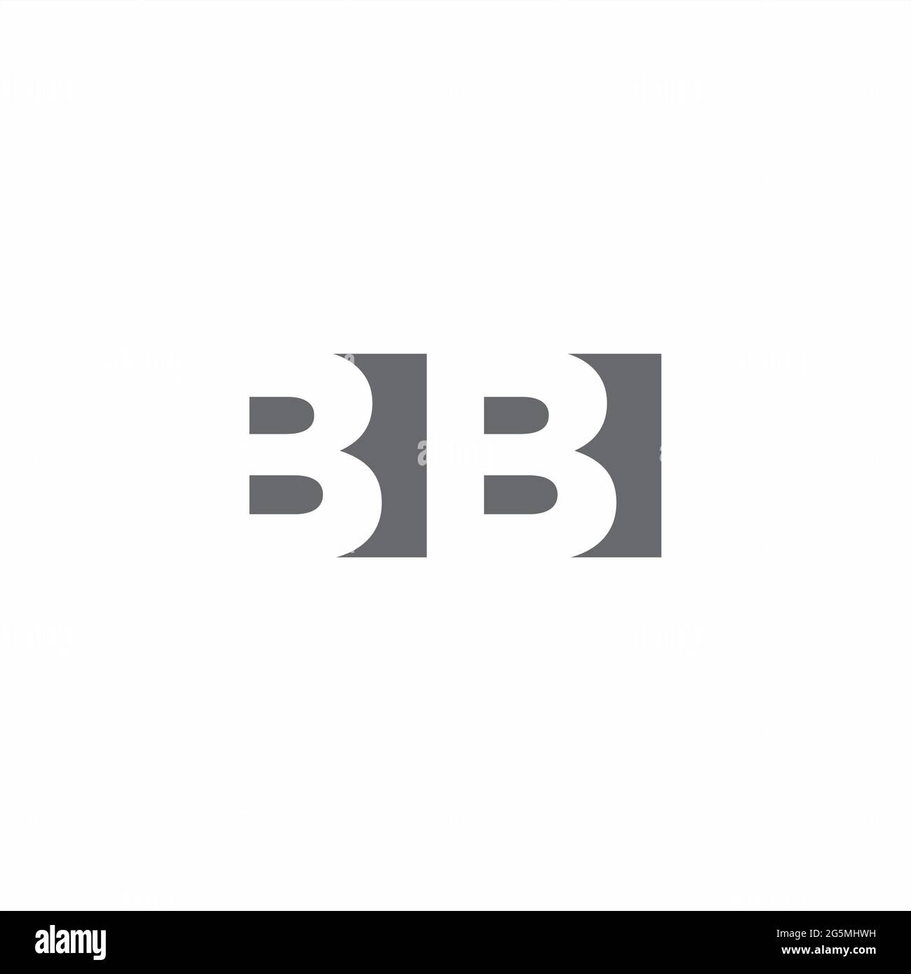 Logo BB monogramme avec modèle de conception de style d'espace négatif isolé sur fond blanc Illustration de Vecteur