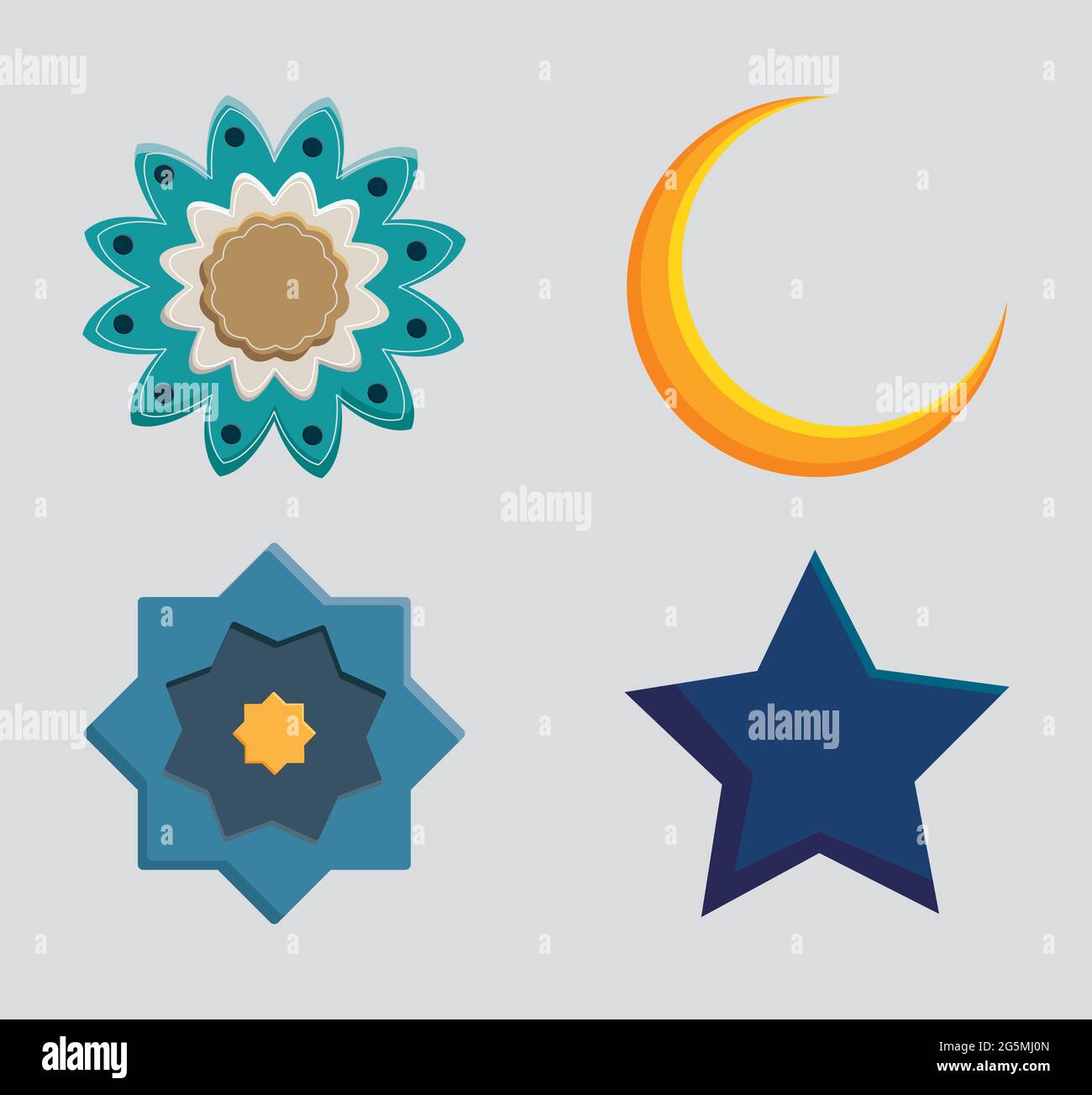 jeu d'icônes d'étoiles et de fleurs Illustration de Vecteur
