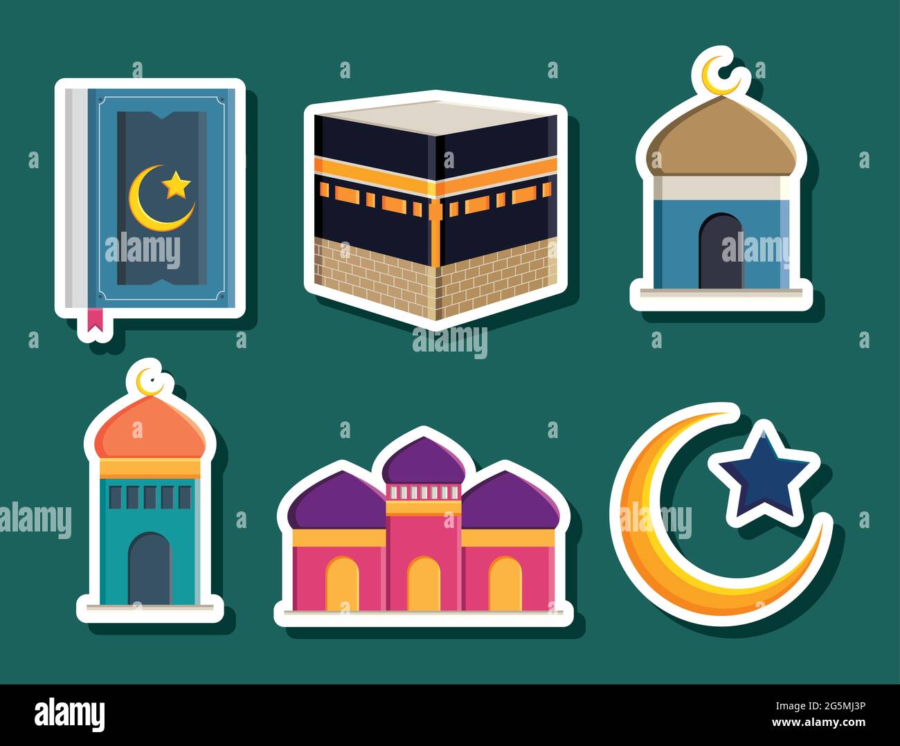 Motif de la collection Islamic hajj Icon Illustration de Vecteur