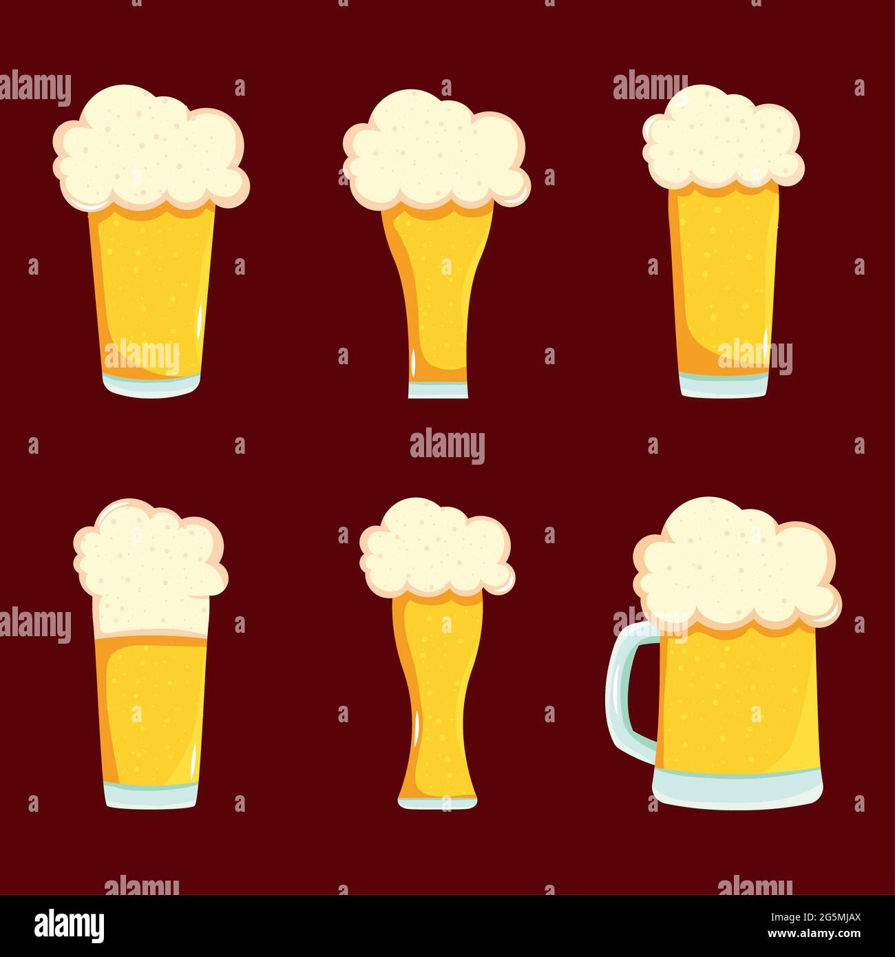 ensemble de verres à bière icon Illustration de Vecteur