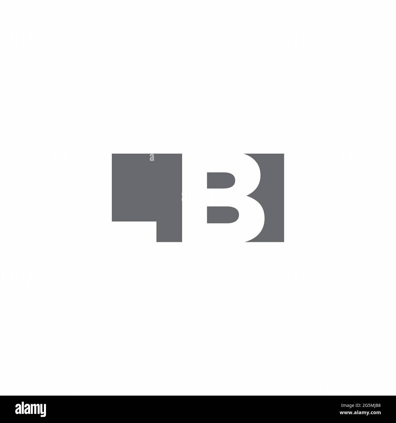 LOGO LB monogramme avec modèle de style espace négatif isolé sur fond blanc Illustration de Vecteur