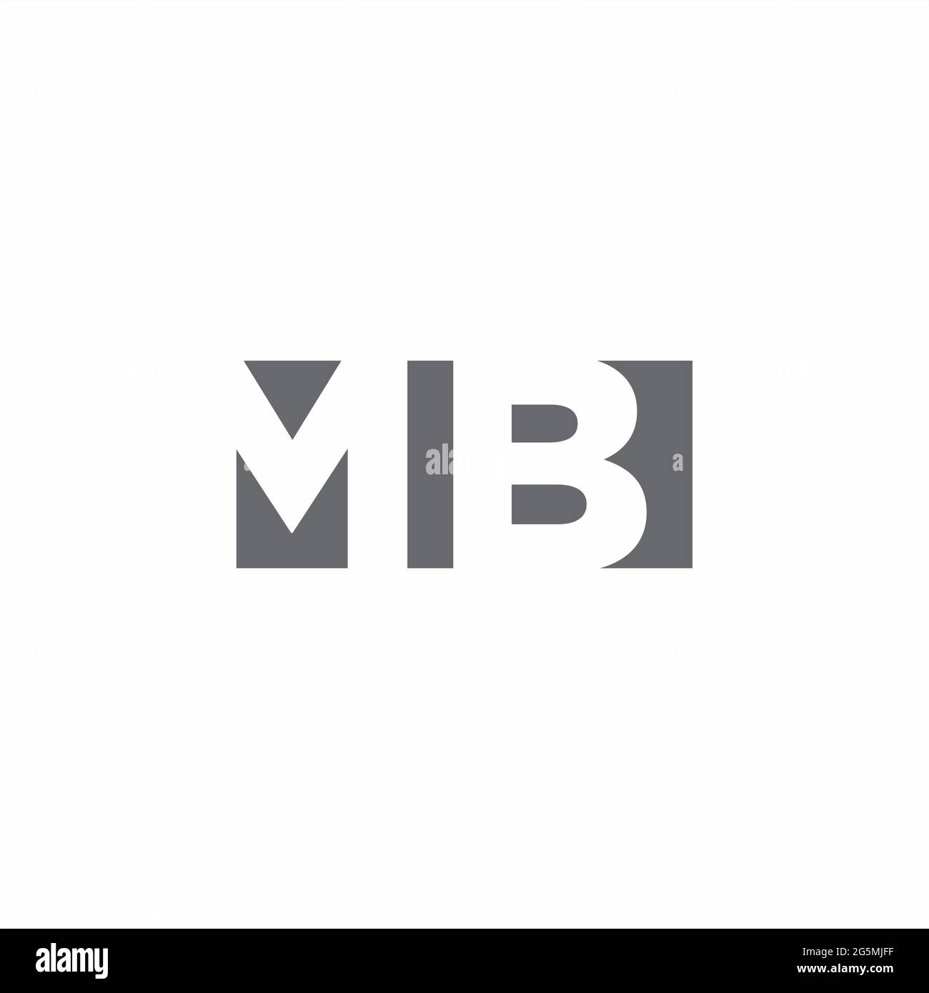 MB logo monogramme avec modèle de style espace négatif isolé sur fond blanc Illustration de Vecteur