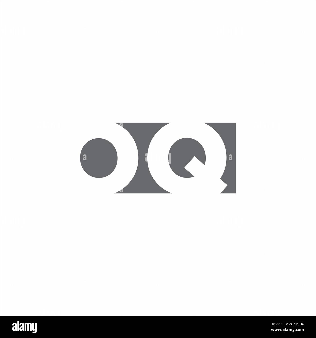OQ logo monogramme avec modèle de conception de style d'espace négatif isolé sur fond blanc Illustration de Vecteur