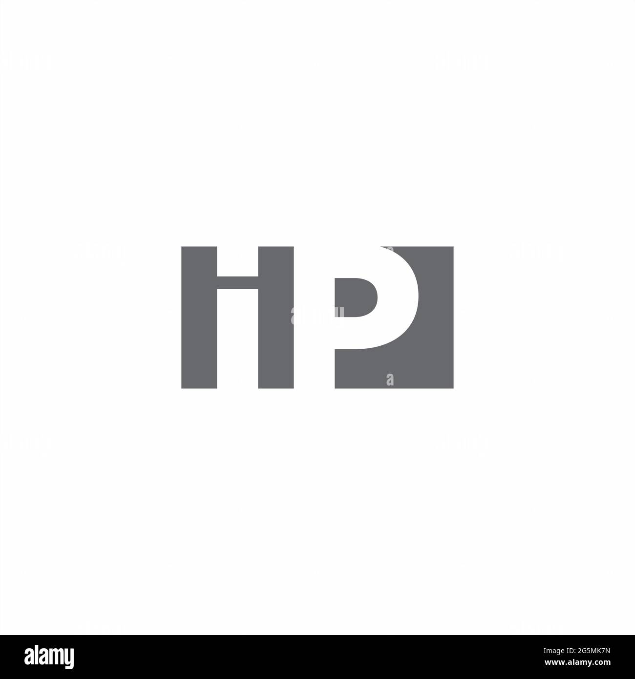 Logo IP monogramme avec modèle de conception de type espace négatif isolé sur fond blanc Illustration de Vecteur