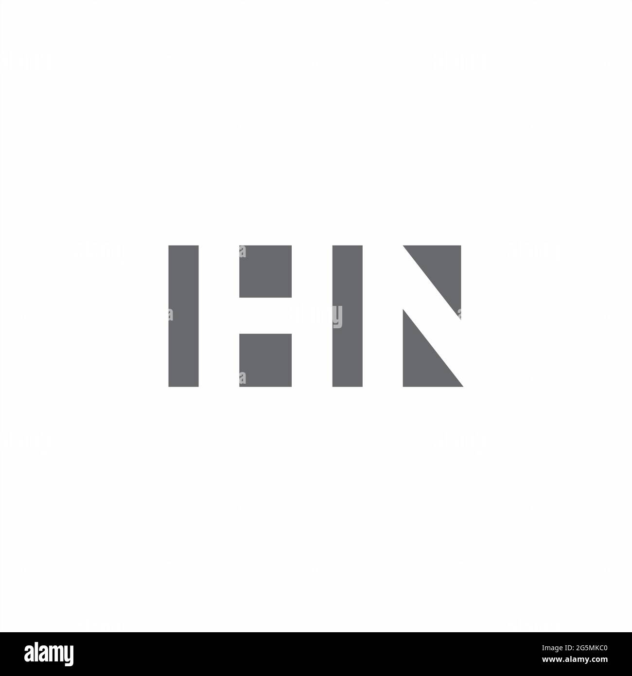 Monogramme HN logo avec modèle de conception de style espace négatif isolé sur fond blanc Illustration de Vecteur