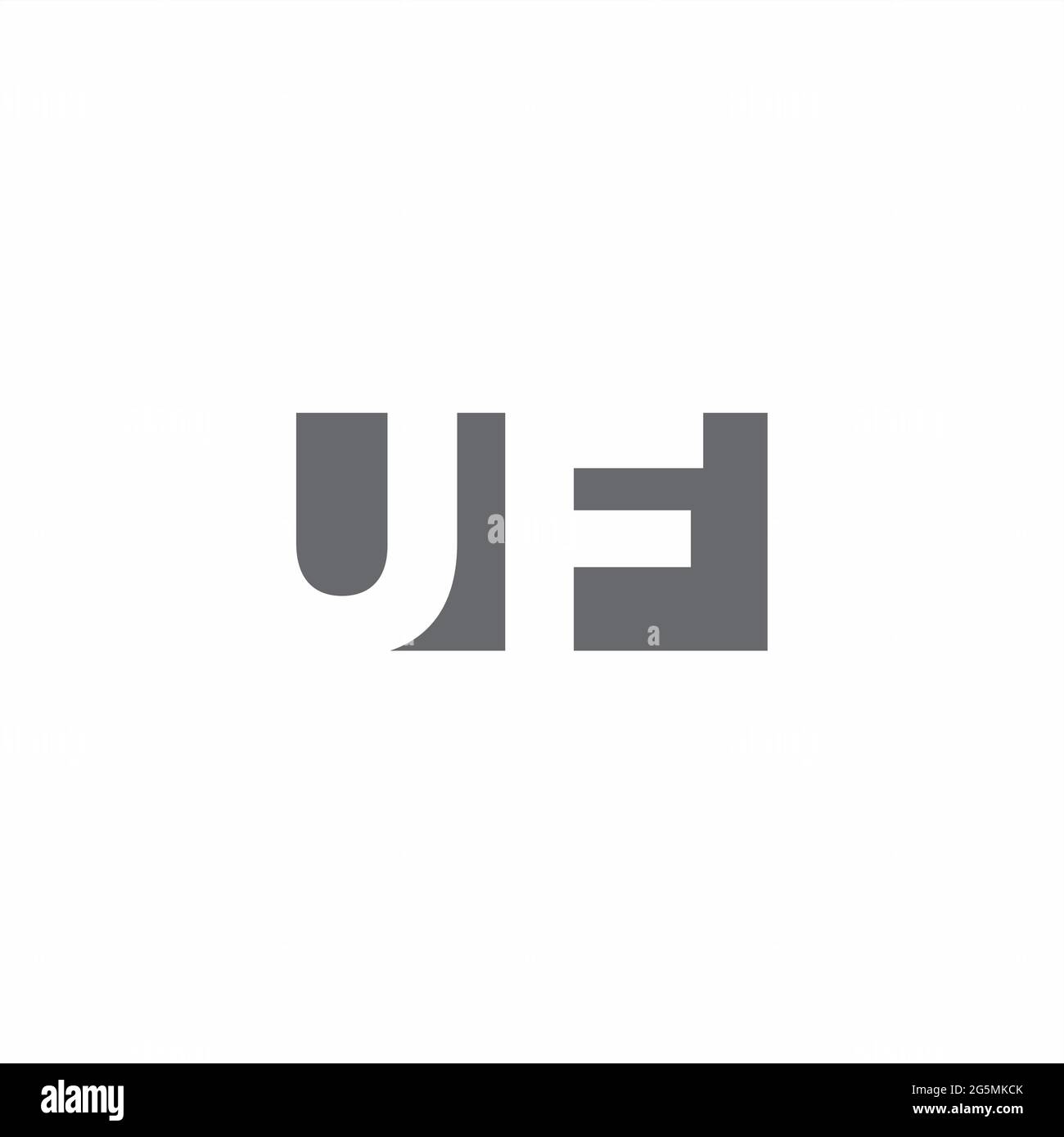Monogramme du logo UF avec modèle de conception de style espace négatif isolé sur fond blanc Illustration de Vecteur