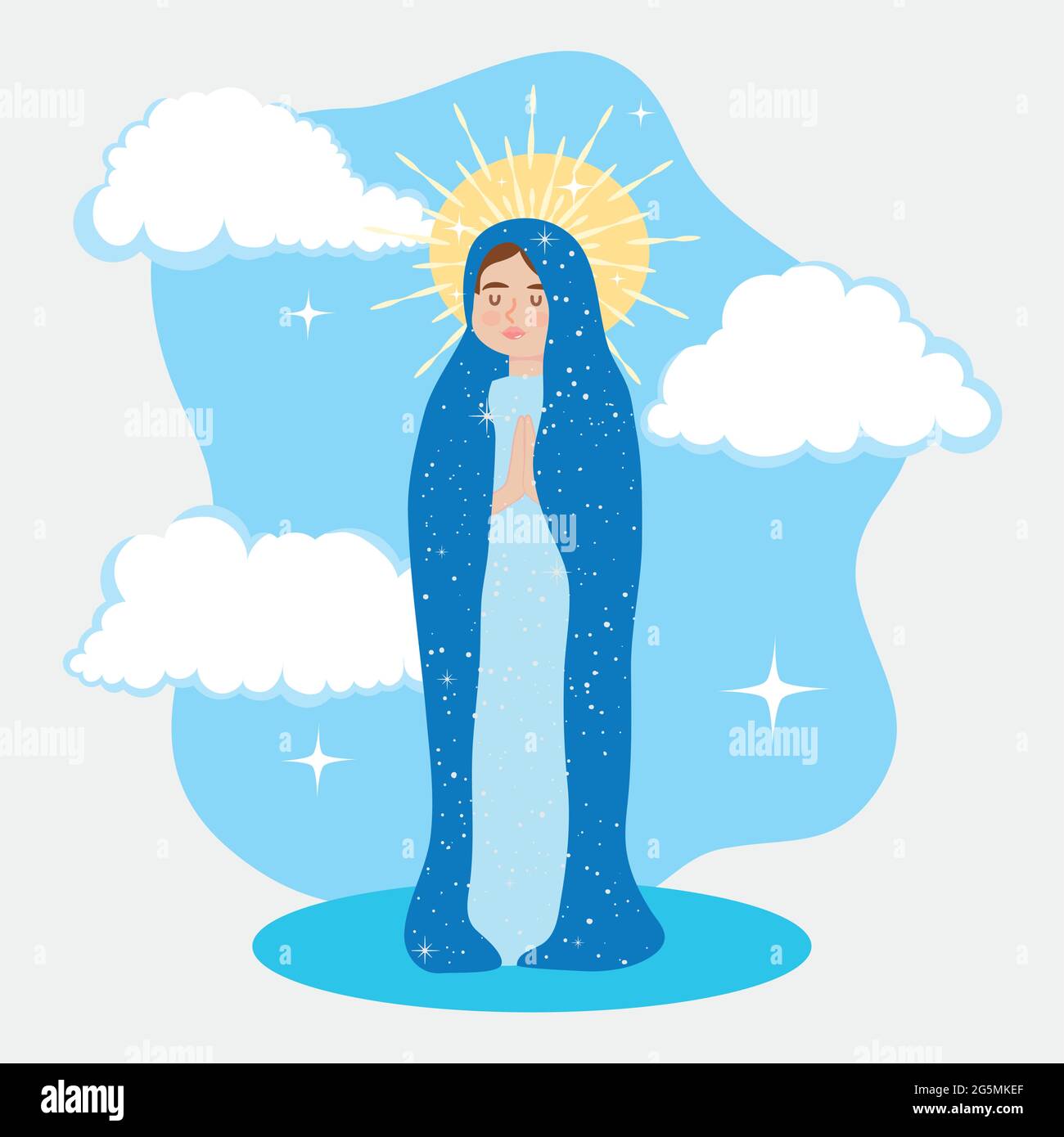 Motif illustration Sainte Vierge Marie Illustration de Vecteur