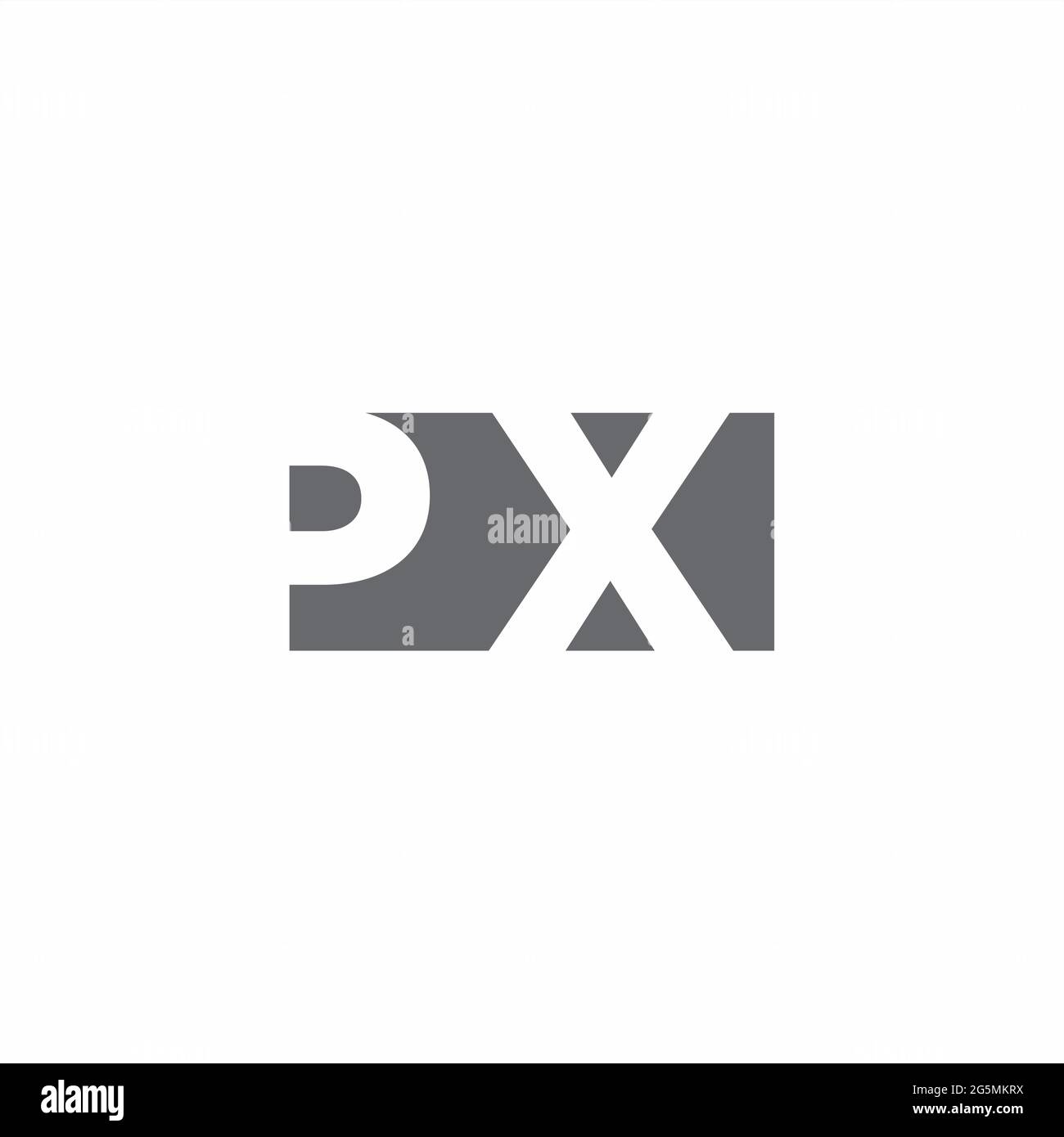 PX logo monogramme avec modèle de conception de type espace négatif isolé sur fond blanc Illustration de Vecteur