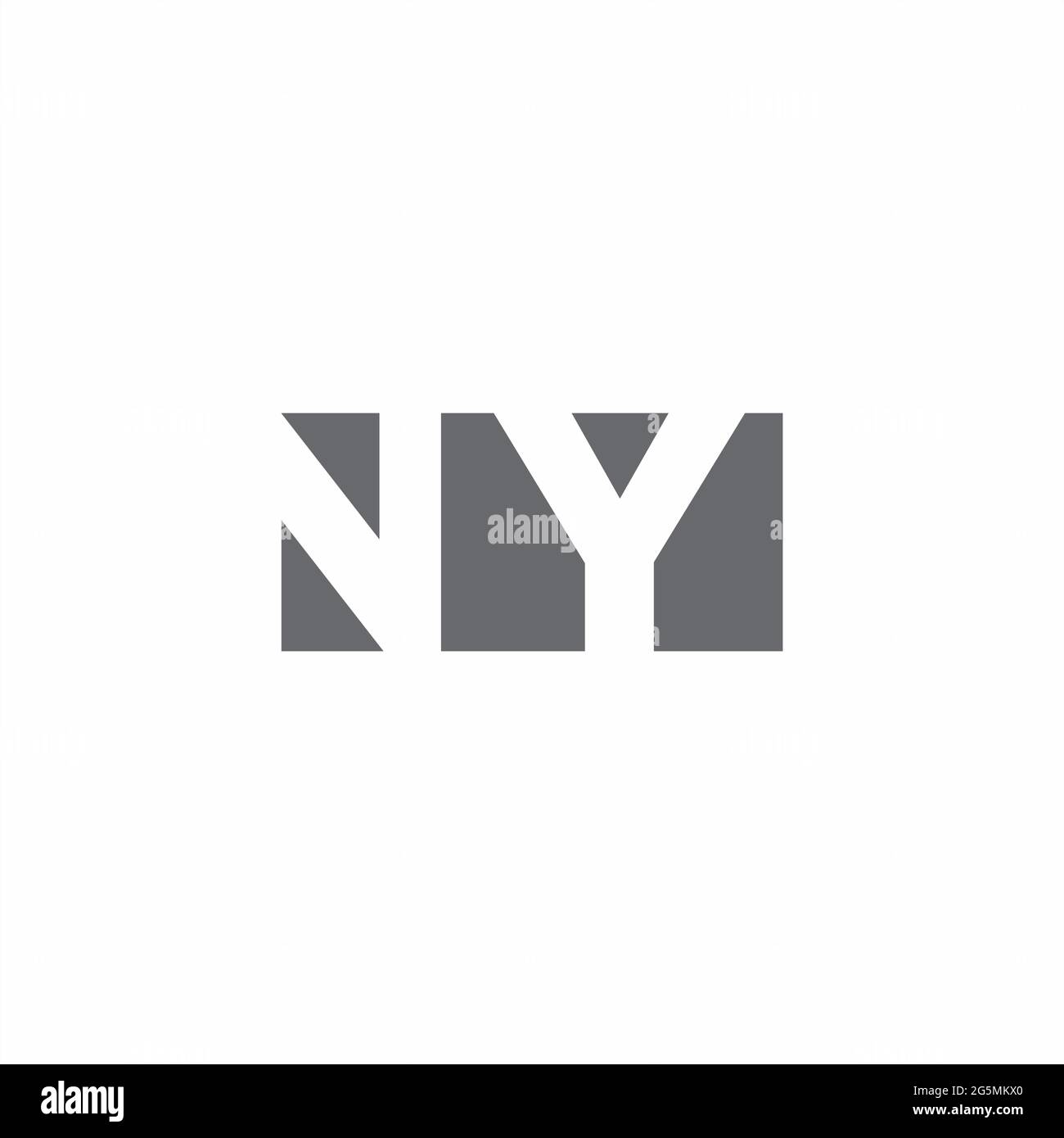 Logo NY monogramme avec modèle de style espace négatif isolé sur fond blanc Illustration de Vecteur