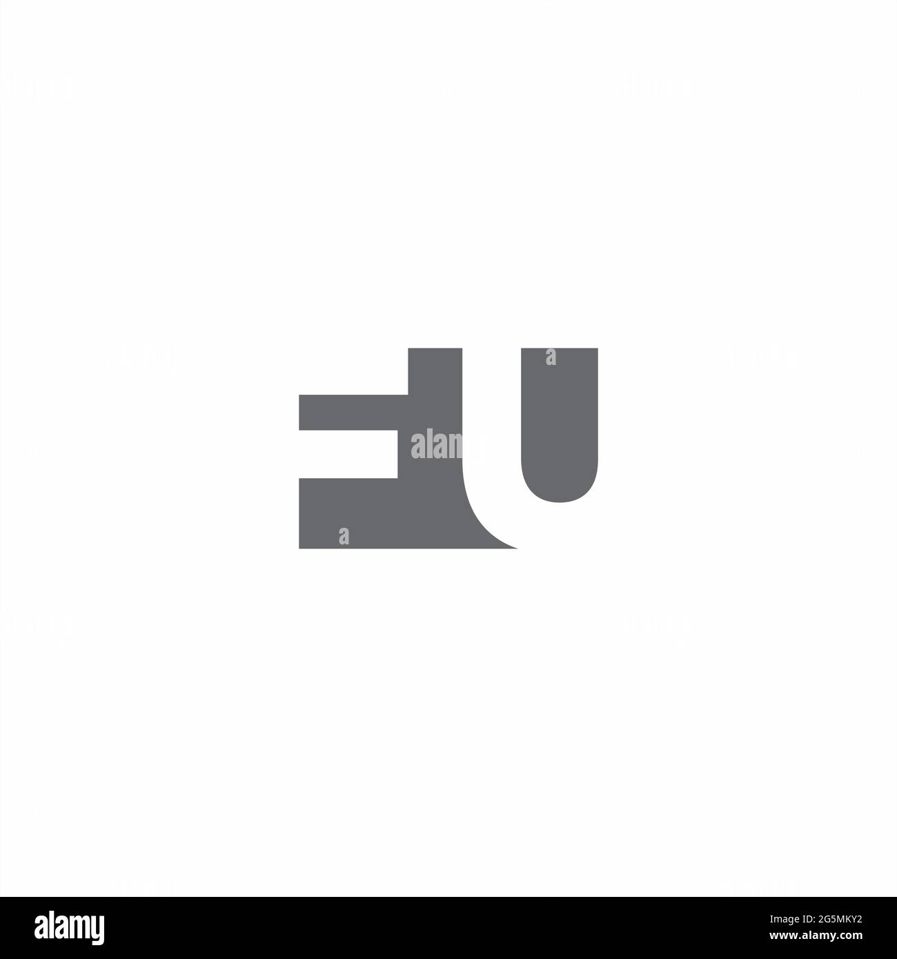 MONOGRAMME FU logo avec modèle de conception de style espace négatif isolé sur fond blanc Illustration de Vecteur