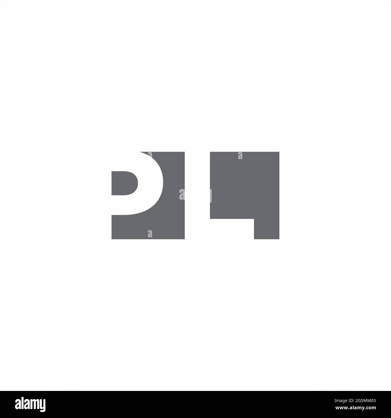 Logo PL monogramme avec modèle de style espace négatif isolé sur fond blanc Illustration de Vecteur