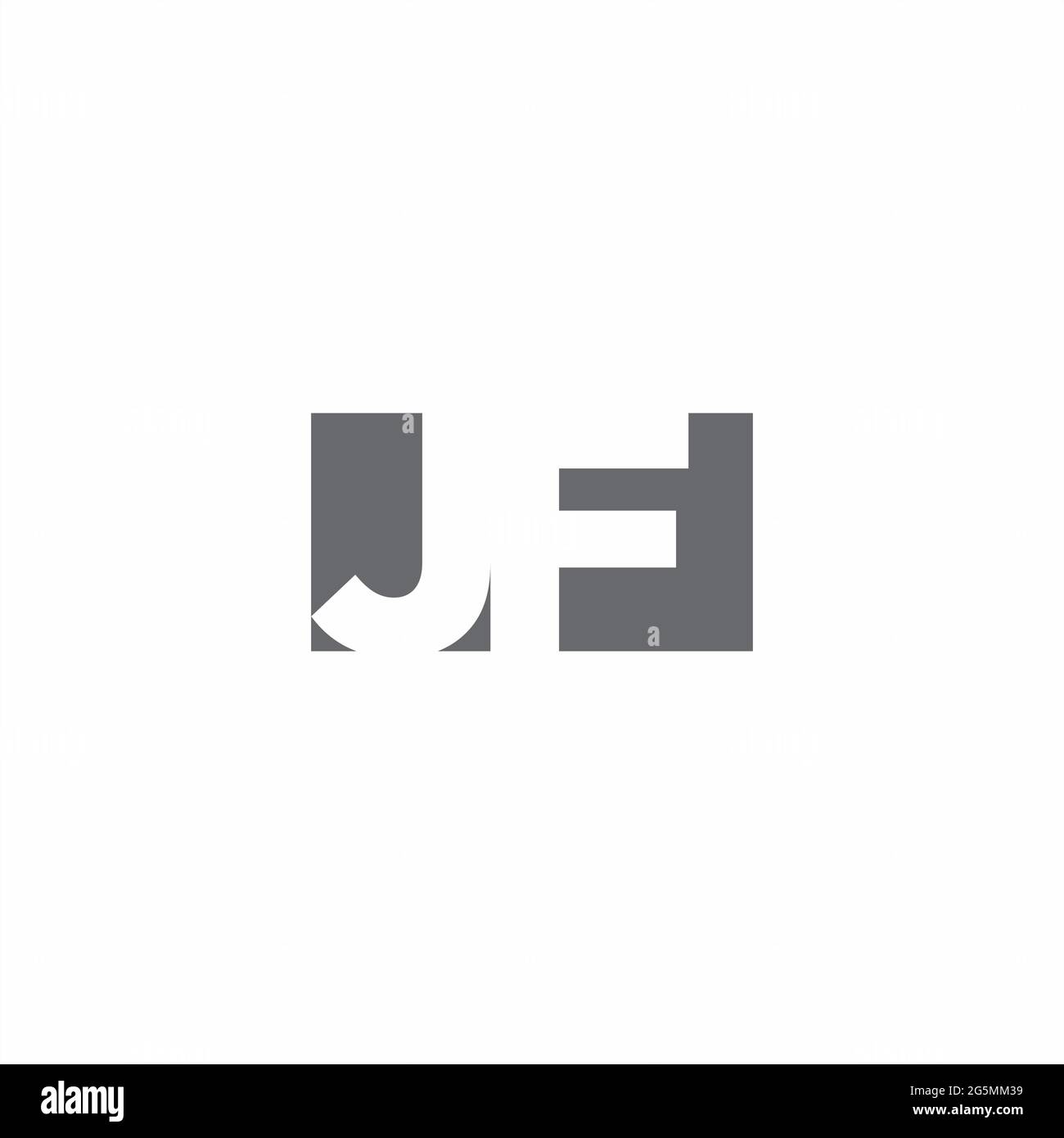 Monogramme JF logo avec modèle de conception de style espace négatif isolé sur fond blanc Illustration de Vecteur