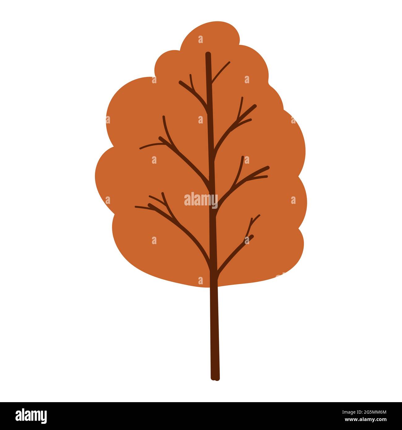arbre d'automne avec image vectorielle des feuilles orange Illustration de Vecteur