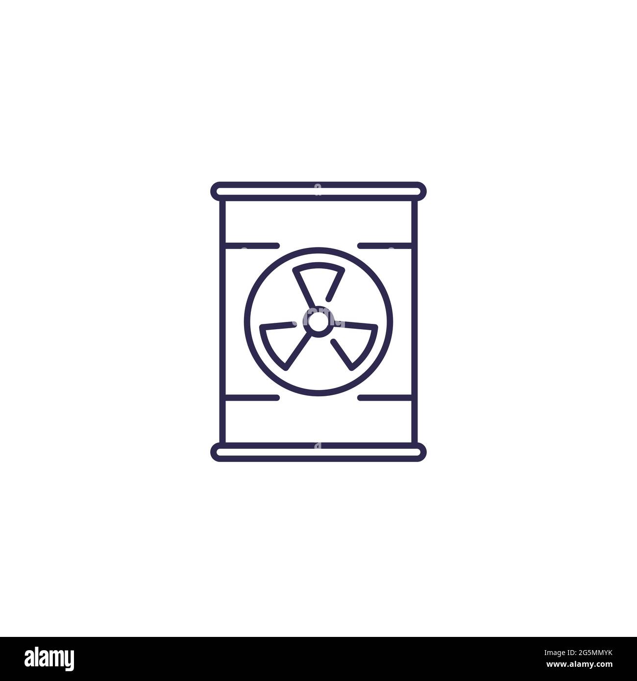 icône de ligne du fourreau de déchets radioactifs Illustration de Vecteur