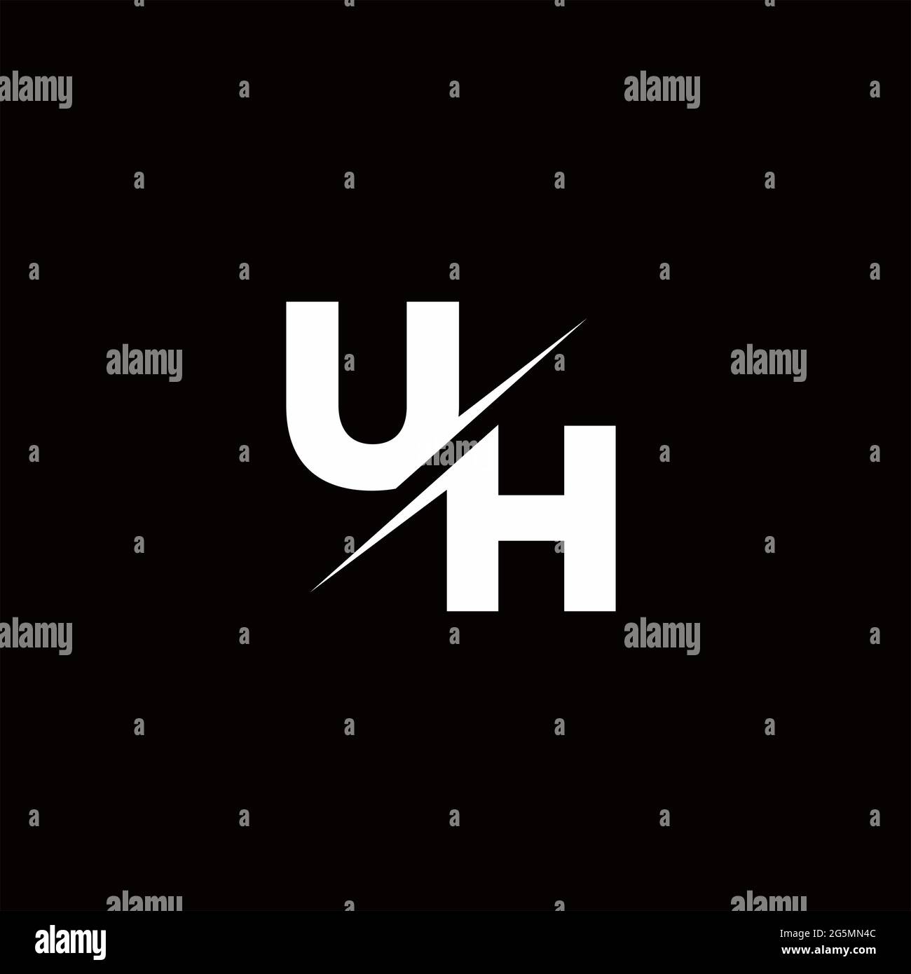 Logo lettre Monogramme Slash avec logo moderne modèles sur fond noir couleur et blanc Illustration de Vecteur