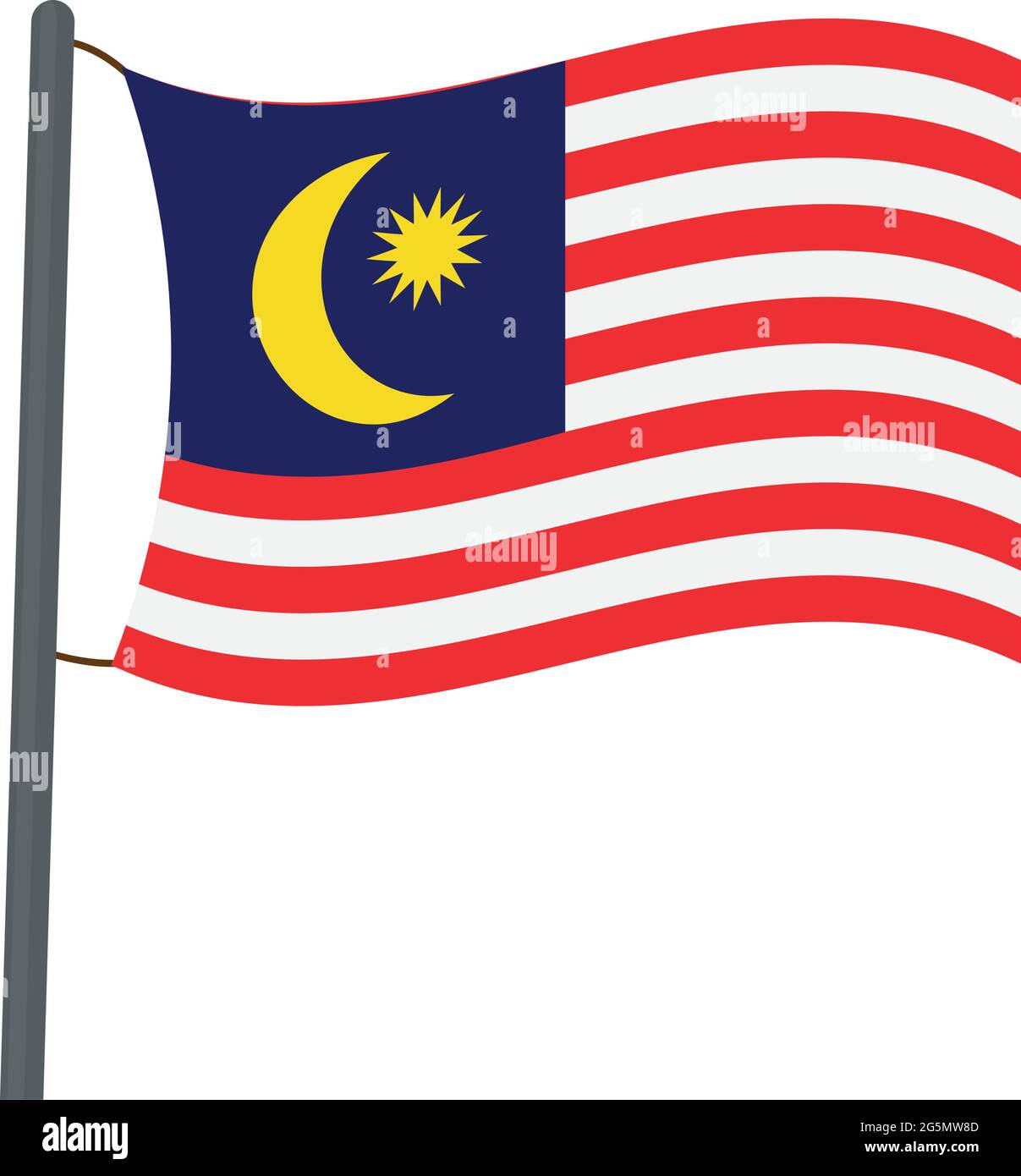 Drapeau de Malaisie en forme de poteau Illustration de Vecteur