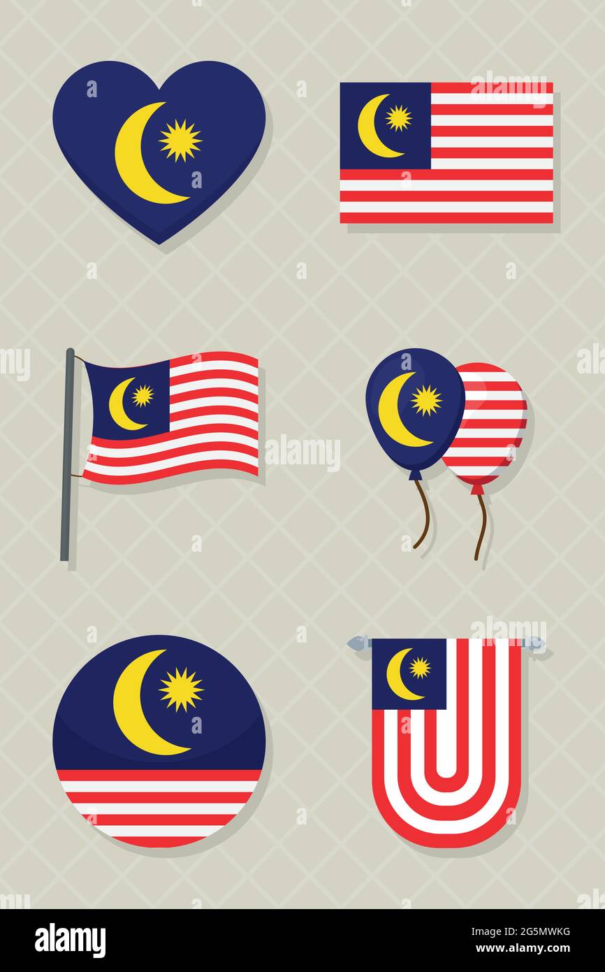 Motif drapeau de Malaisie Illustration de Vecteur