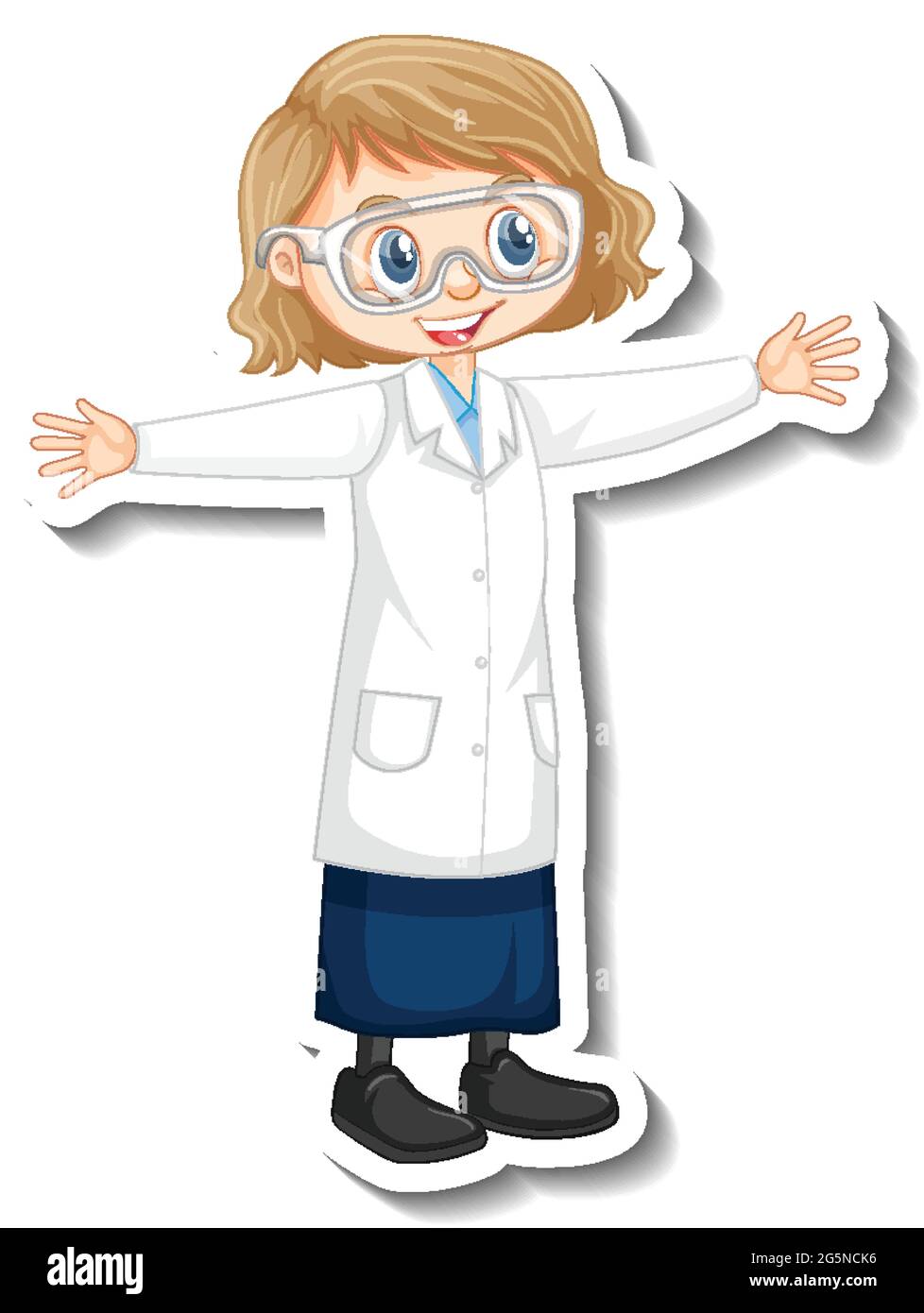 Personnage De Dessin Anime De Fille Scientifique Dans Une Illustration De Pose Debout Image Vectorielle Stock Alamy