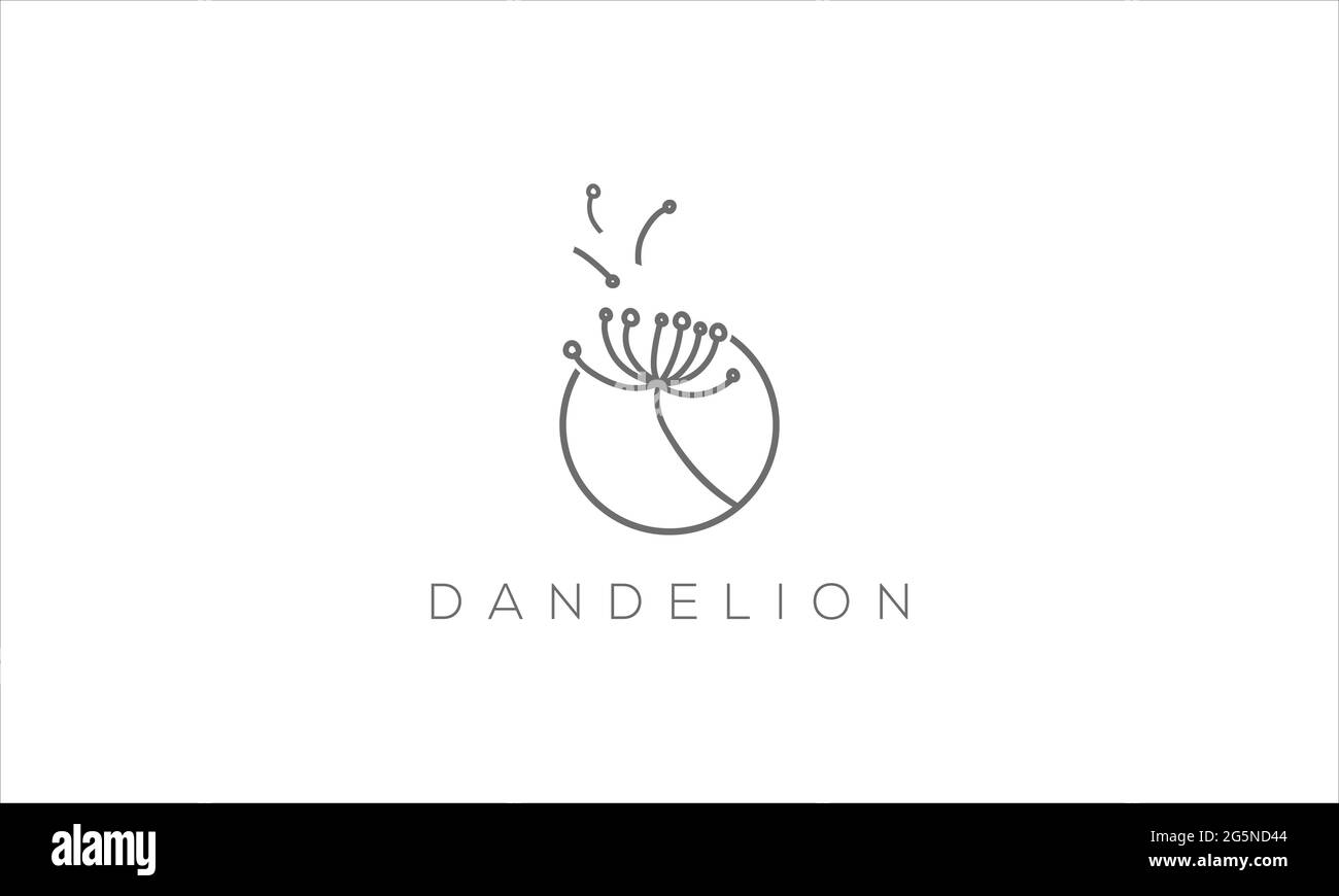 Logo de fleur pissenlit icône modèle vectoriel d'illustration de conception Illustration de Vecteur