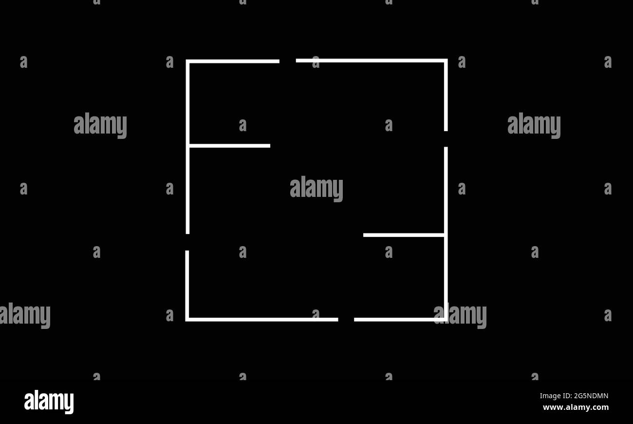 Lettre Double F icône logo en forme de symbole vectoriel carré de conception minimale Illustration de Vecteur