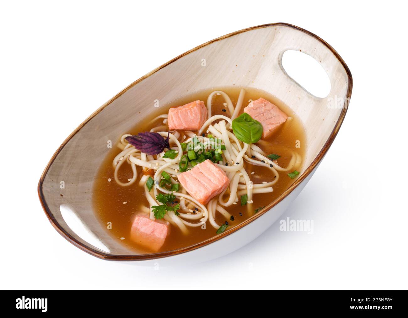 Soupe japonaise miso isolée sur fond blanc Banque D'Images