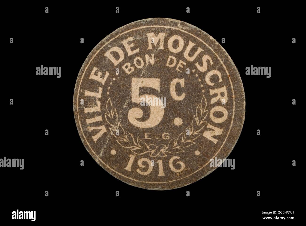 WW1 argent d'urgence belge Banque D'Images