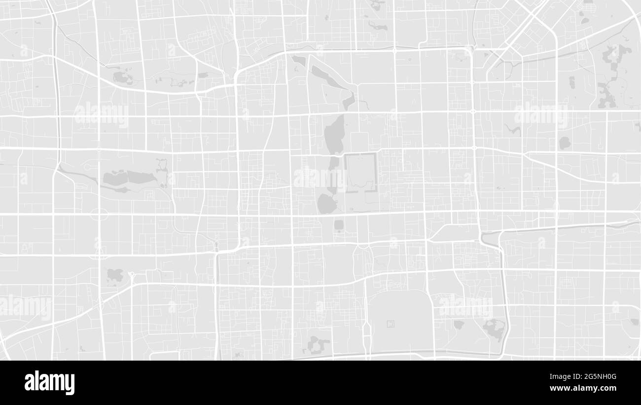 Illustration de la carte d'arrière-plan vectorielle de la région de Pékin, blanc et gris clair, des rues et de la cartographie de l'eau. Format écran large, design numérique plat s Illustration de Vecteur