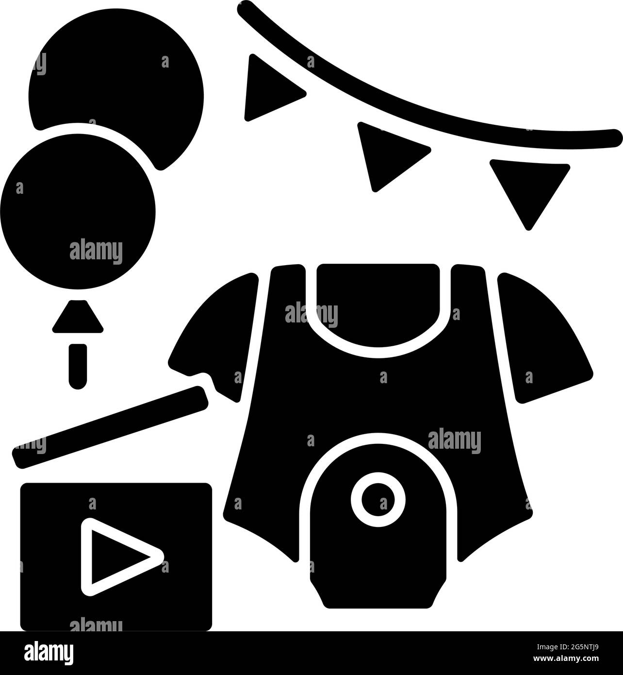 Baby douche fête vidéo noir glyphe icône Illustration de Vecteur