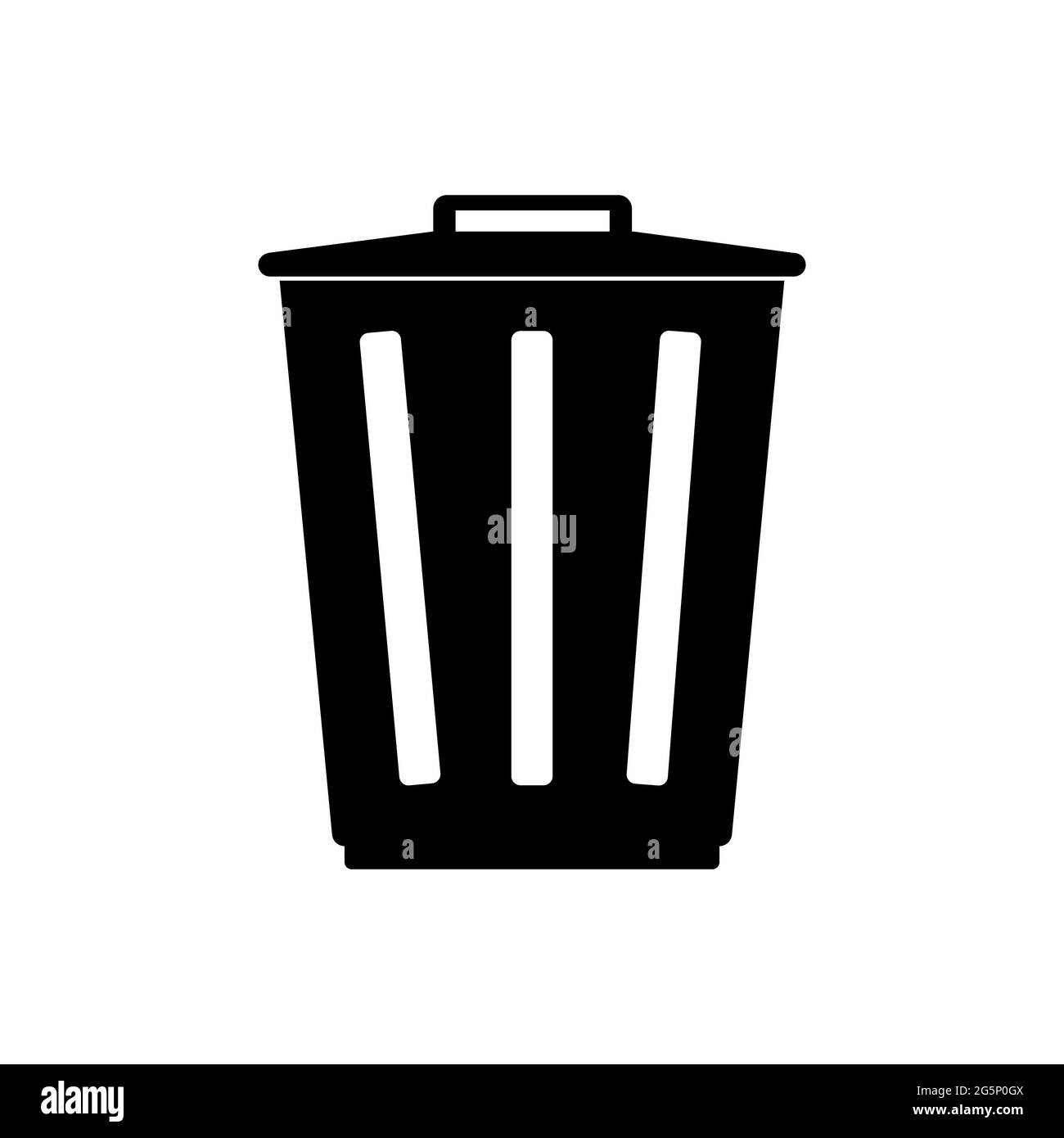 Icône de corbeille. Affiche de présentoir-vrac sur fond blanc. Symbole noir isolé. Conception plate. Illustration de Vecteur