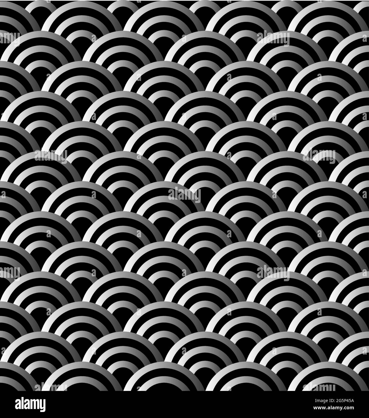 Vecteur de motif semi-cercle de couleur noire et argentée Illustration de Vecteur