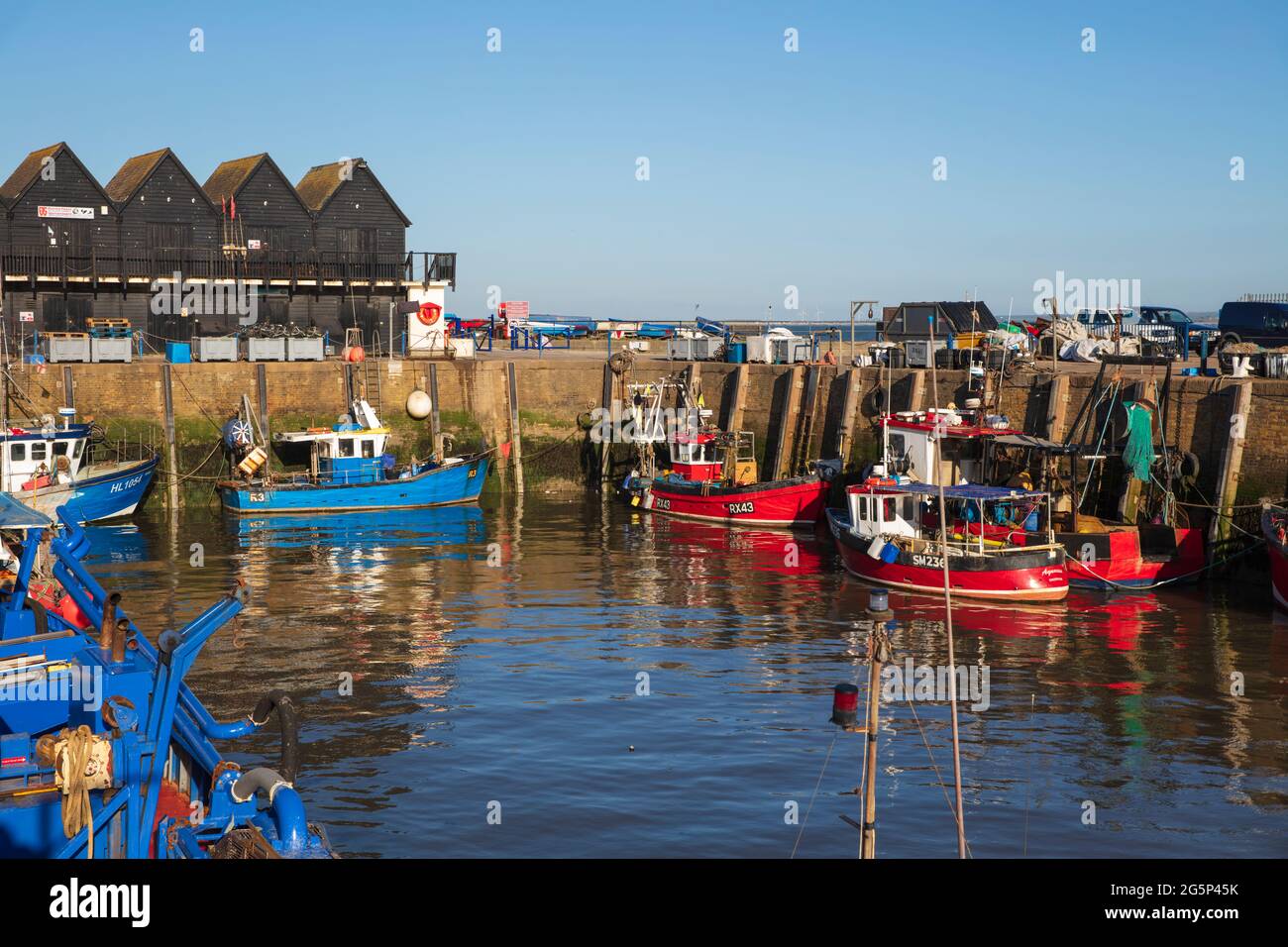 Le port de pêche, Whitstable, Kent, Angleterre, Royaume-Uni, Europe Banque D'Images
