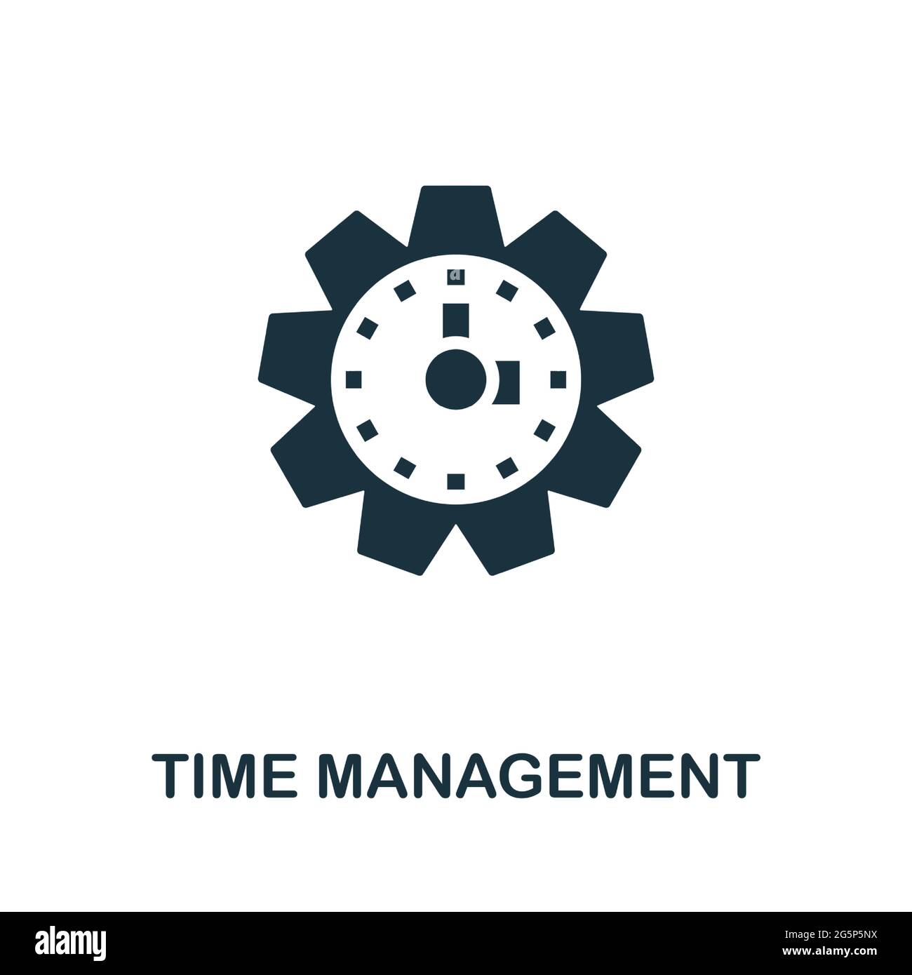 Icône gestion du temps. Élément créatif simple. Icône de gestion du temps monochrome remplie pour les modèles, les infographies et les bannières Illustration de Vecteur