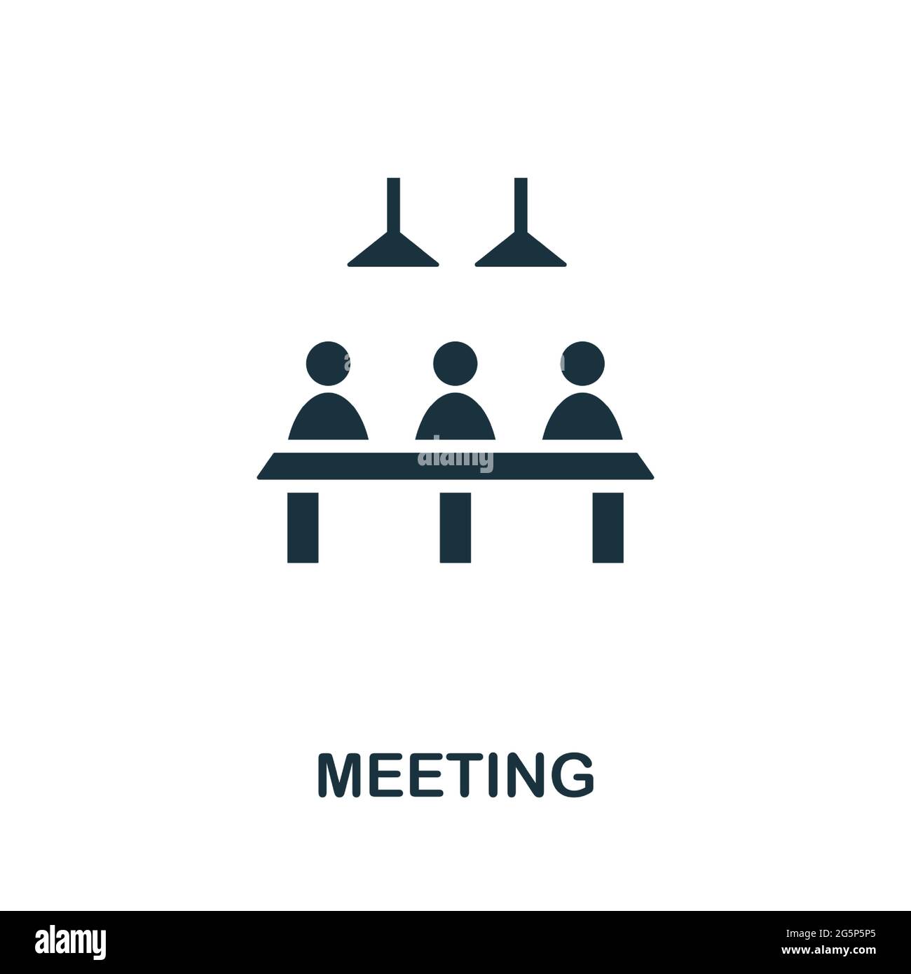 Icône de réunion. Élément créatif simple. Icône de réunion monochrome remplie pour les modèles, les infographies et les bannières Illustration de Vecteur