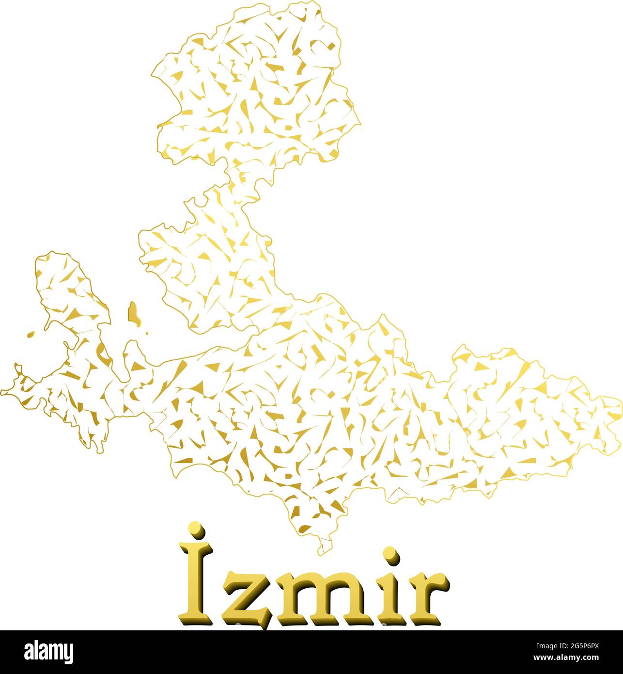 Carte de l'élément graphique d'Izmir modèle d'illustration. Illustration de Vecteur