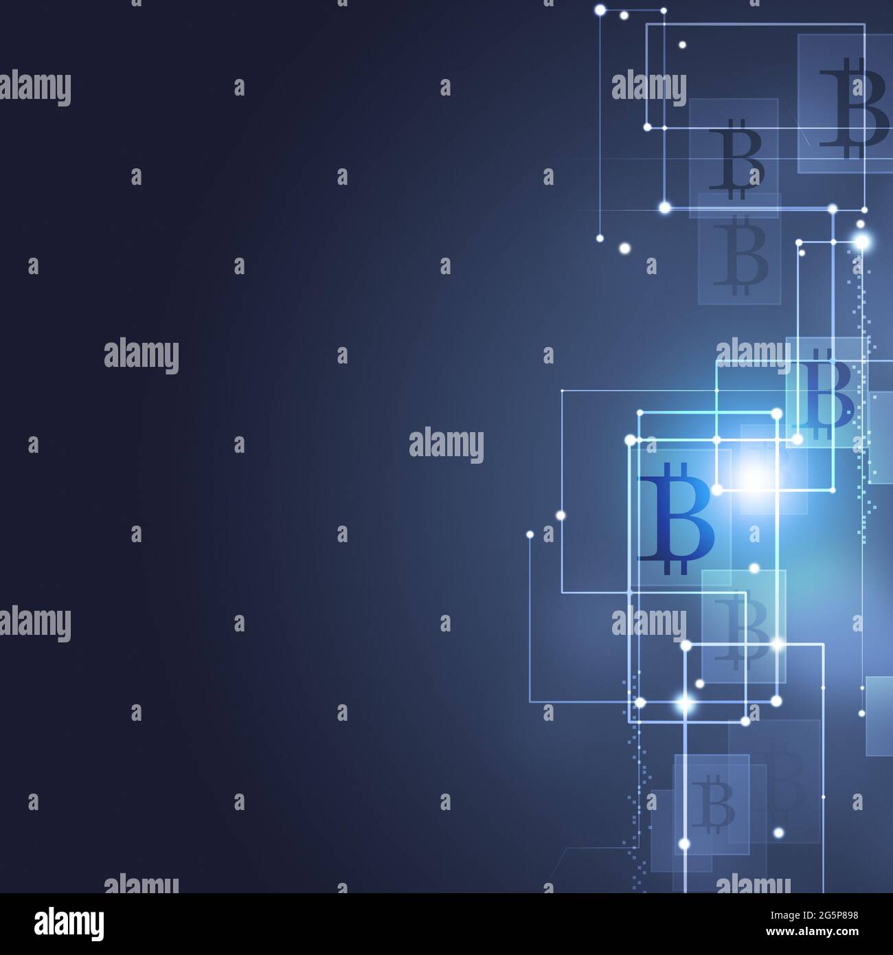 arrière-plan de l'illustration de la chaîne de blocs de bitcoin du contrat intelligent crypto currency Banque D'Images