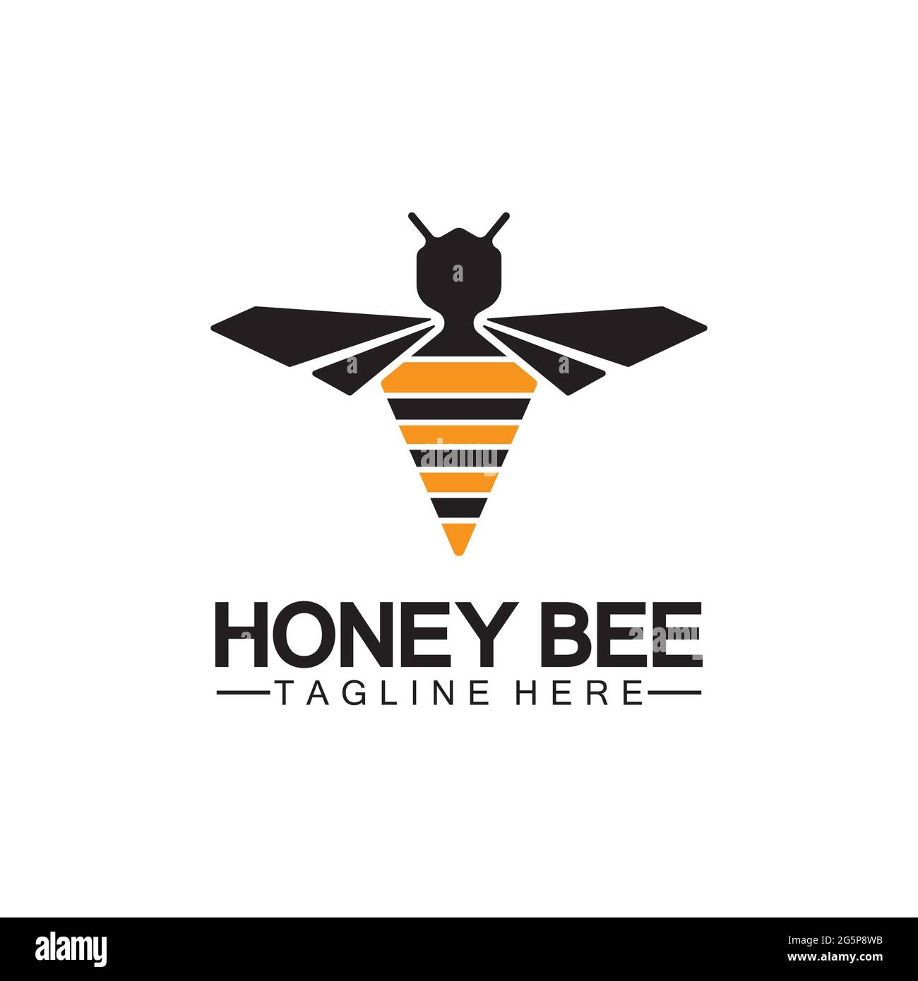 Modèle de conception d'illustration de symbole d'icône de vecteur de logo Bee Honey Illustration de Vecteur