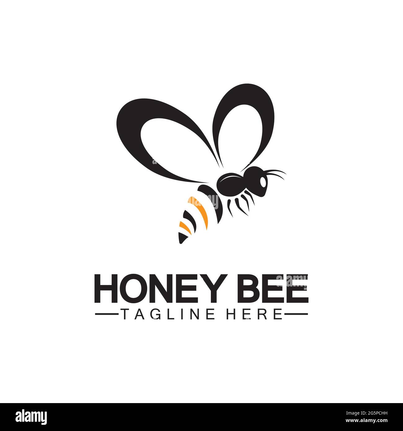 Modèle de conception d'illustration de symbole d'icône de vecteur de logo Bee Honey Illustration de Vecteur