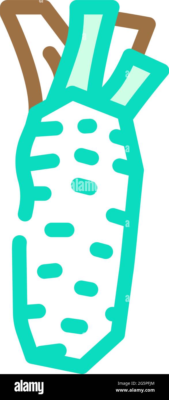 illustration vectorielle d'icône de couleur wasabi de plante végétale Illustration de Vecteur