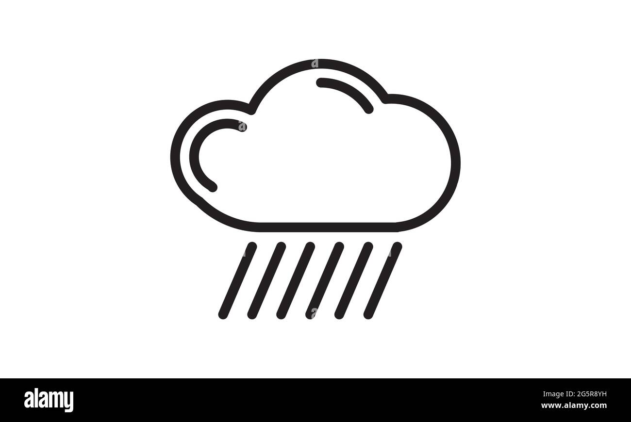 Icône de pluie dans un style plat tendance isolé sur fond blanc. Symbole de pluie de nuage pour votre conception de site Web, logo, application, interface utilisateur. Panneau de prévision de tempête moderne. Illustration de Vecteur