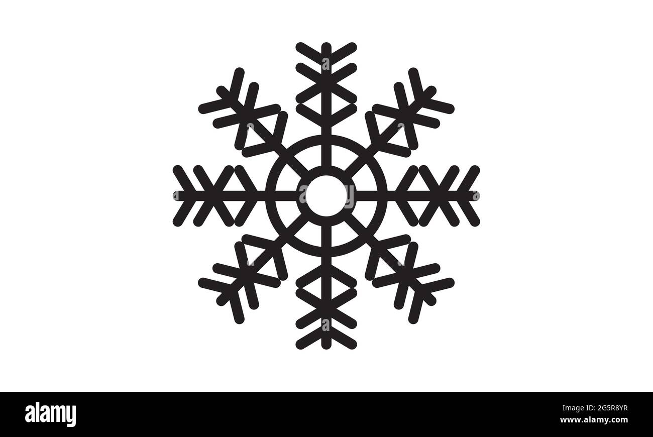 Icône de flocon de neige. illustration plate de l'icône de vecteur de flocon de neige. Symbole de symbole de flocon de neige isolé sur fond blanc Illustration de Vecteur
